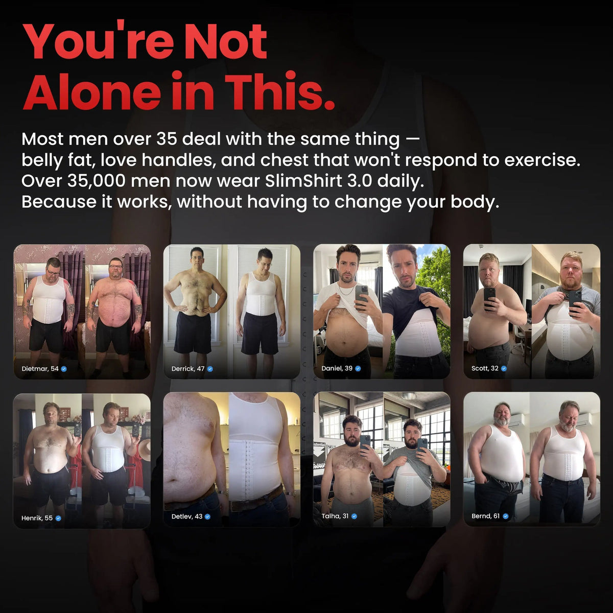 SlimShirt™ 3.0 - NEW Adjustable Men's Compression Undershirt