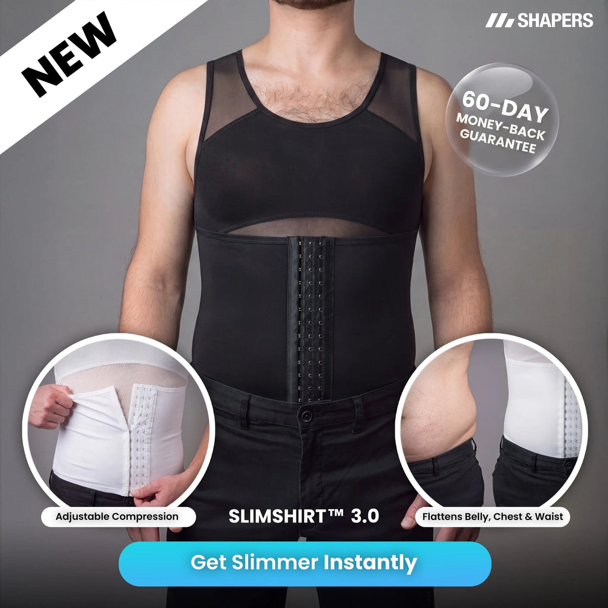 SlimShirt™ 3.0 - NEW Adjustable Men's Compression Undershirt